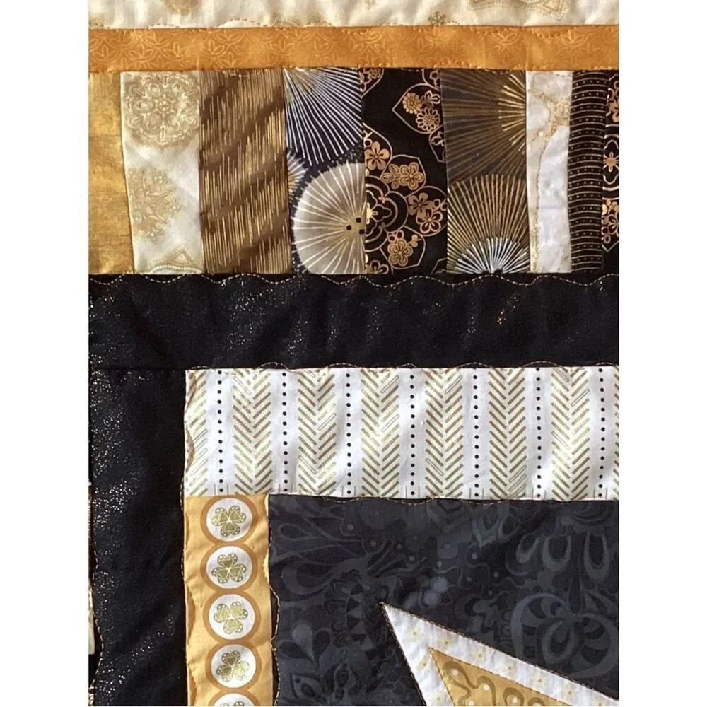 NWT. Gold and Black Star Lap Quilt